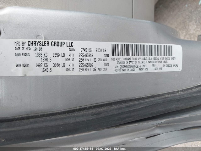 2010 DODGE GRAND CARAVAN SXT VIN: 2D4RN5D13AR475614