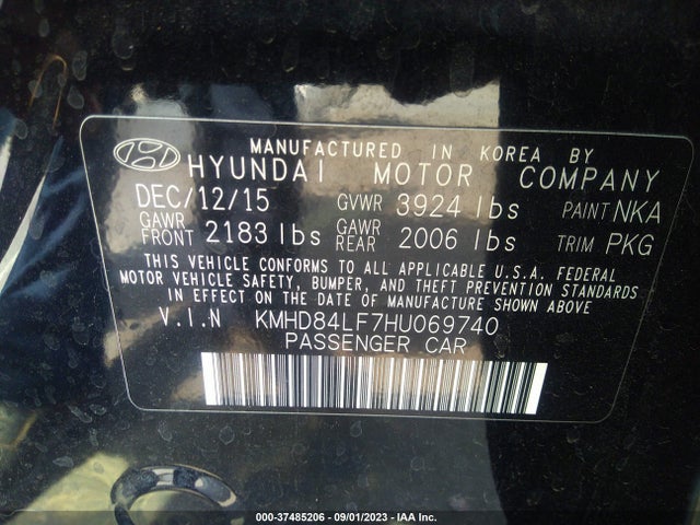 Hyundai ELANTRA SE 2017 KMHD84LF7HU069740 Image 15