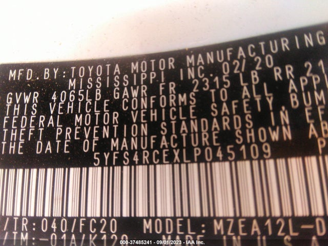 Toyota Corolla Se/nightshade 2020 5YFS4RCEXLP045109 Image 9