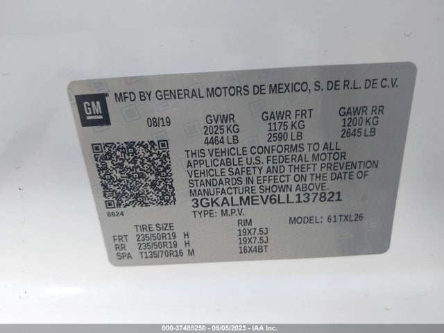3GKALMEV6LL137821 GMC Terrain Sle