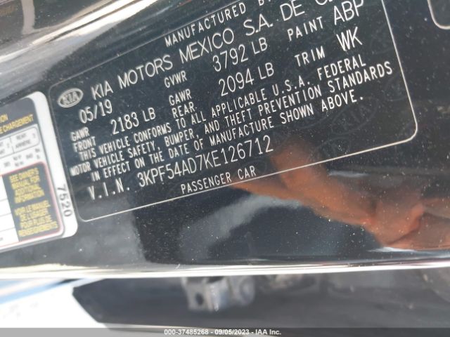 3KPF54AD7KE126712 KIA FORTE EX