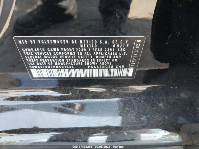 2017 Volkswagen Golf, VIN: 3VW017AU7HM507846