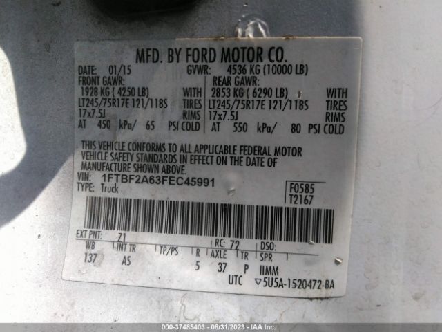 1FTBF2A63FEC45991 Ford Super Duty F-250 Srw Xl/xlt