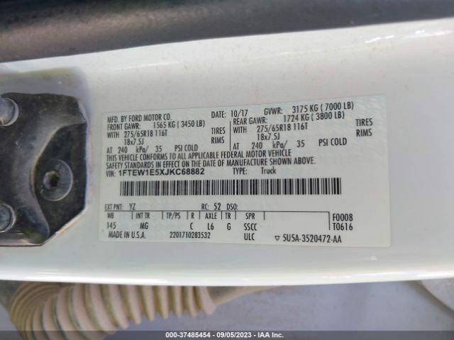 1FTEW1E5XJKC68882 Ford F-150 Xl/xlt/lariat