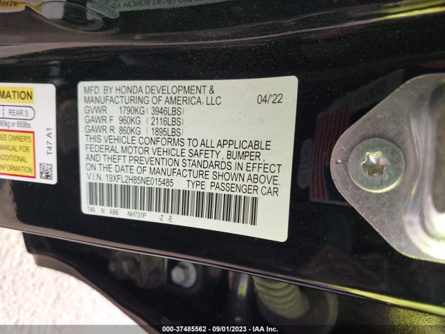 Honda Civic Hatchback Sport 2022 19XFL2H85NE015485 Image 9