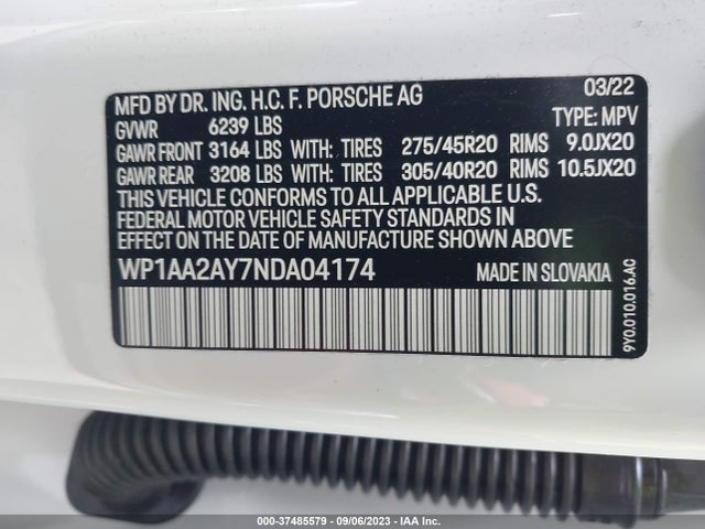 WP1AA2AY7NDA04174 Porsche Cayenne