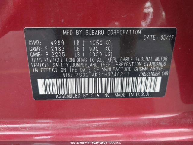 4S3GTAK61H3740311 Subaru Impreza Sport