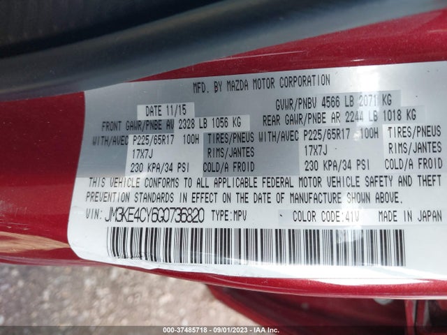 Mazda Cx-5 Touring 2016 JM3KE4CY6G0736820 Image 15
