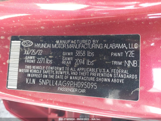 2023 HYUNDAI ELANTRA SE VIN: 5NPLL4AG9PH095095