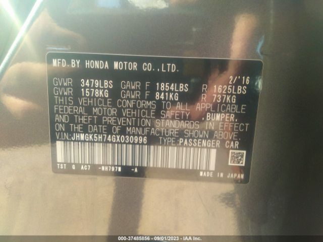 JHMGK5H74GX030996 Honda FIT EX