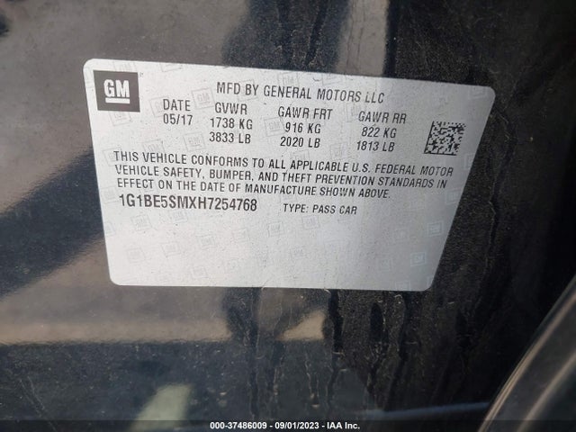 Chevrolet CRUZE LT 2017 1G1BE5SMXH7254768 Image 16