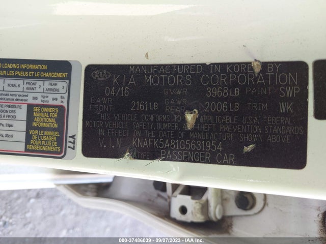 KIA Forte 5-door Lx 2016 KNAFK5A81G5631954 Image 9