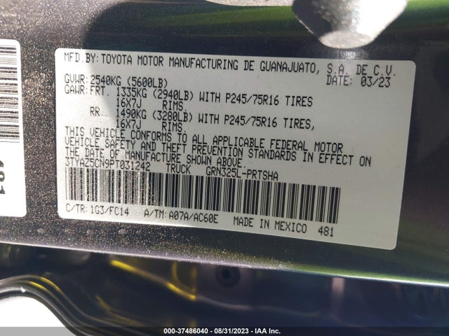 Toyota Tacoma 2wd Sr5/trd Sport 2023 3TYAZ5CN9PT031242 Image 15