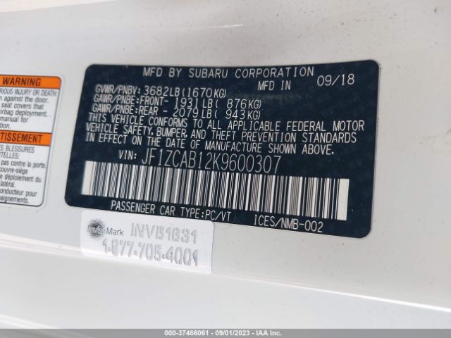 JF1ZCAB12K9600307 Subaru Brz Premium