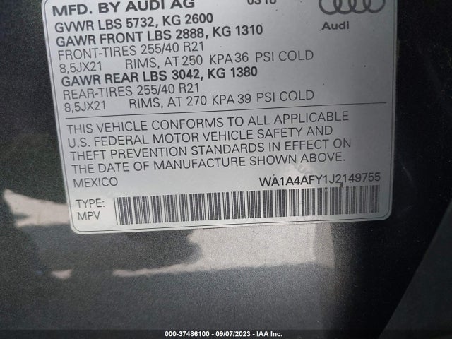 Audi SQ5 2018 WA1A4AFY1J2149755 Image 9