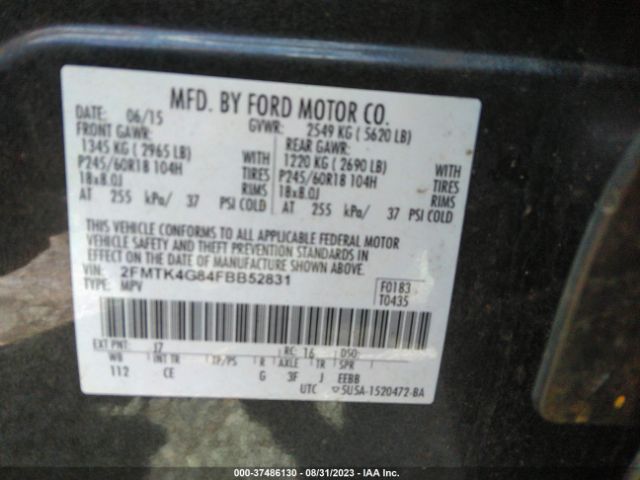 2FMTK4G84FBB52831 Ford EDGE SE