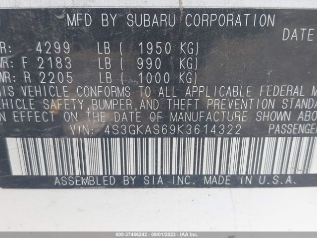 4S3GKAS69K3614322 Subaru Impreza Limited