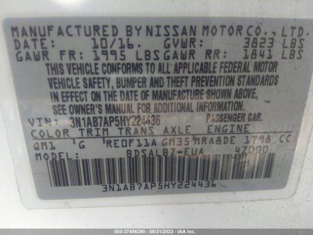 3N1AB7AP5HY224436 Nissan SENTRA S