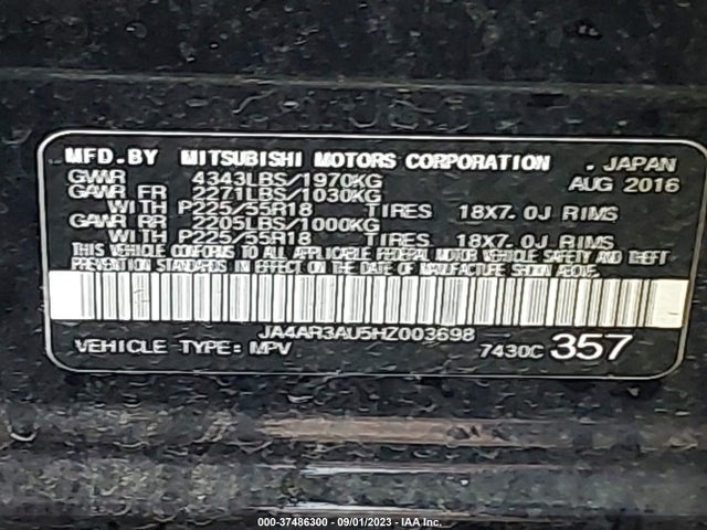 JA4AR3AU5HZ003698 Mitsubishi Outlander Sport 2.0