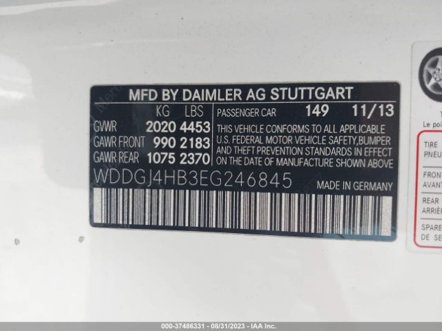 WDDGJ4HB3EG246845 Mercedes-Benz C-class C 250