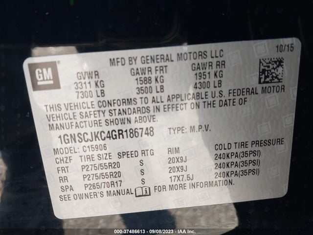 Chevrolet Suburban Ltz 2016 1GNSCJKC4GR186748 Image 9