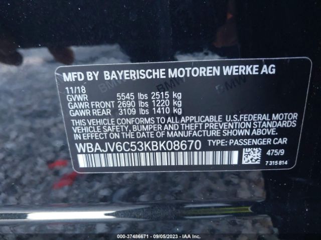 WBAJV6C53KBK08670 BMW 6 Series 640i Xdrive