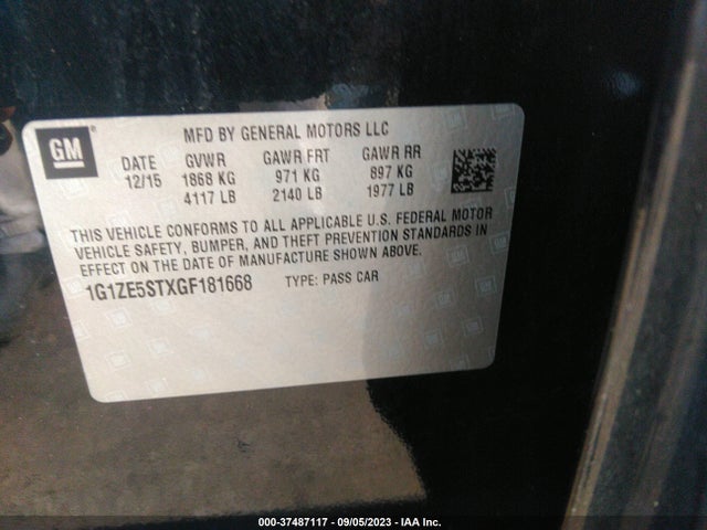 Chevrolet MALIBU LT 2016 1G1ZE5STXGF181668 Image 9