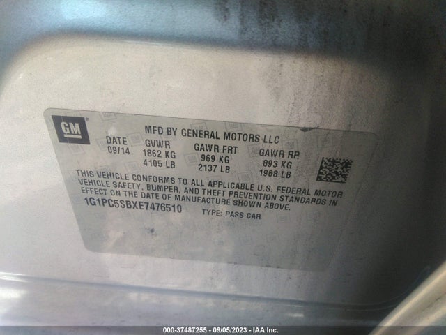 Chevrolet Cruze 1lt 2014 1G1PC5SBXE7476510 Image 9