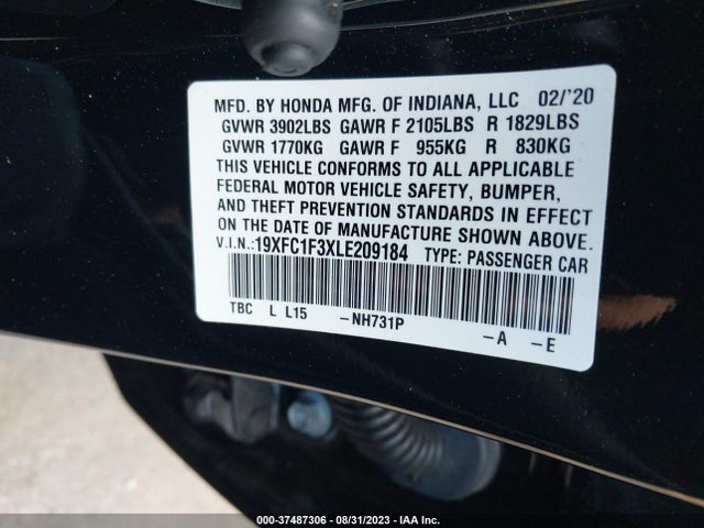 Honda Civic Sedan Ex 2020 19XFC1F3XLE209184 Image 9