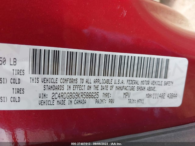 Dodge Grand Caravan Se 2019 2C4RDGBG9KR586625 Image 9