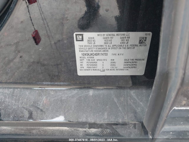 Chevrolet Suburban Ltz 2016 1GNSKJKC4GR174733 Image 9
