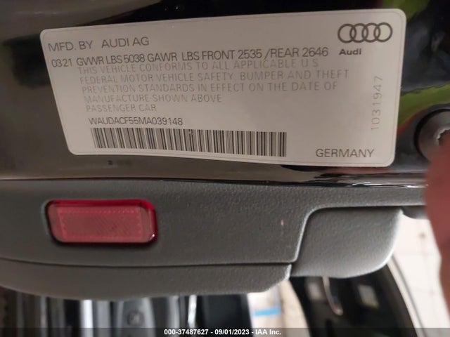 WAUDACF55MA039148 Audi A5 Sportback S Line Premium