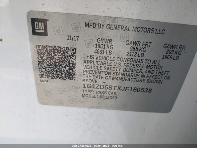 Chevrolet MALIBU LT 2018 1G1ZD5STXJF160538 Image 9