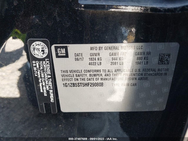 Chevrolet MALIBU LS 2017 1G1ZB5ST5HF290808 Image 9