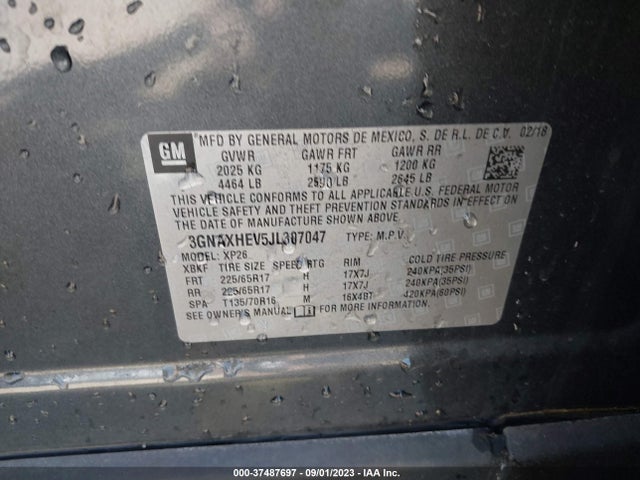 Chevrolet EQUINOX LS 2018 3GNAXHEV5JL307047 Image 9
