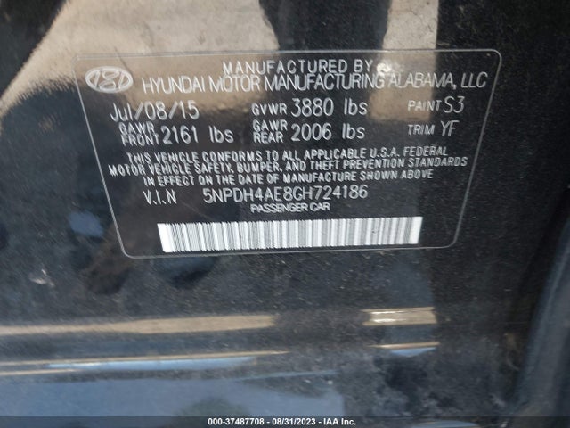 Hyundai ELANTRA SE 2016 5NPDH4AE8GH724186 Image 10
