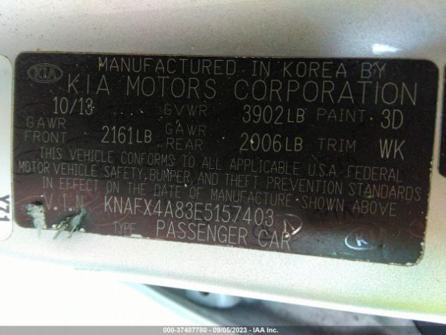 KNAFX4A83E5157403 KIA FORTE EX
