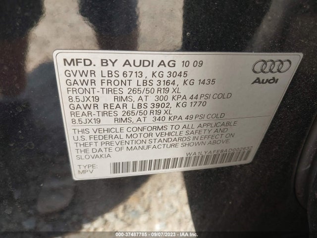 2010 AUDI Q7 3.6L PREMIUM PLUS VIN: WA1LYAFE8AD002632