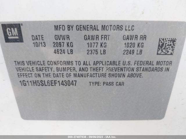 Chevrolet MALIBU LTZ 2014 1G11H5SL6EF143047 Image 15