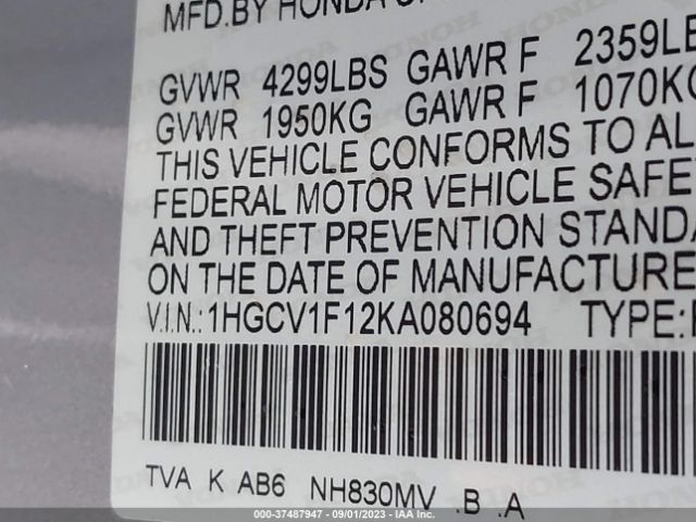 1HGCV1F12KA080694 Honda ACCORD LX