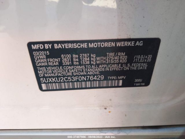 5UXKU2C53F0N76429 BMW X6 Xdrive35i