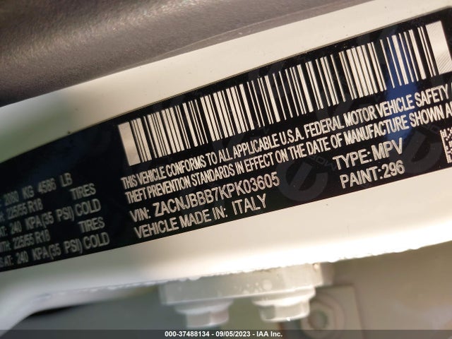 ZACNJBBB7KPK03605 Jeep Renegade Altitude