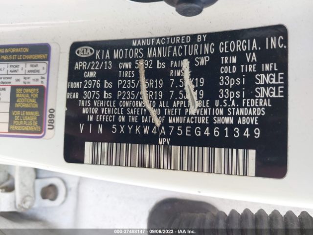 5XYKW4A75EG461349 KIA Sorento Sx Limited
