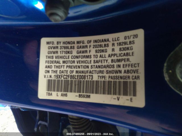 19XFC2F86LE008173 Honda Civic Sedan Sport