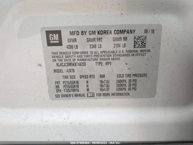 KL4CJCSM5KB748255 Buick Encore Essence