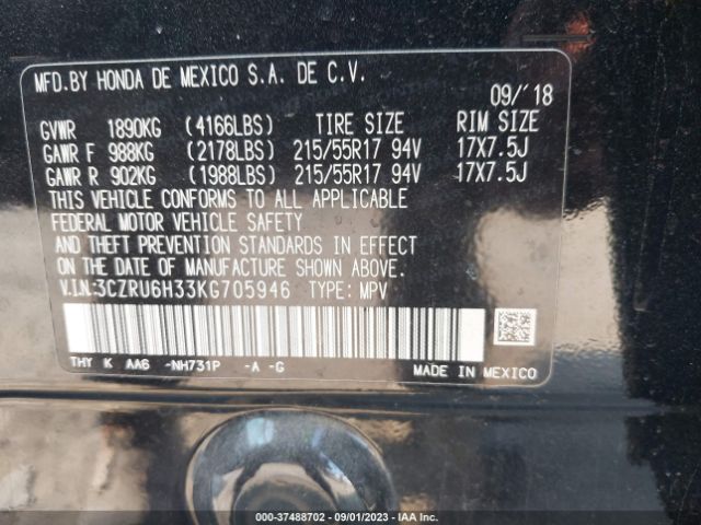 3CZRU6H33KG705946 Honda HR-V LX