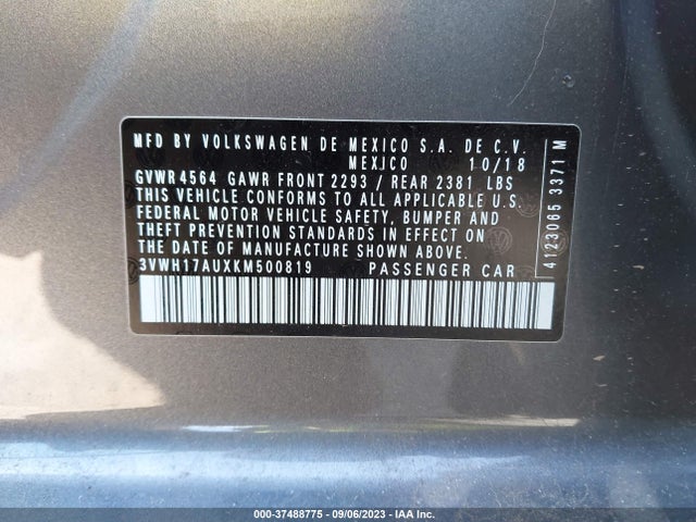 3VWH17AUXKM500819 Volkswagen Golf Alltrack S/se/sel