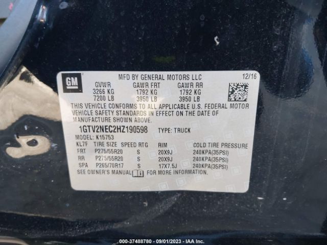 1GTV2NEC2HZ190598 GMC Sierra 1500 Slt