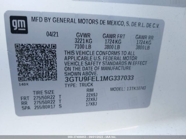 3GTU9FEL1MG337033 GMC Sierra 1500 Denali