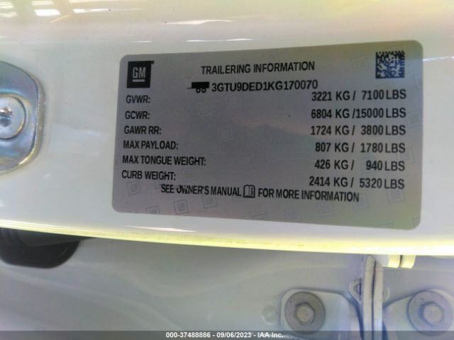 3GTU9DED1KG170070 GMC Sierra 1500 Slt
